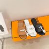 Replica Hermes Oran Sandals 1cm 5cm in Swift Leather IV 33