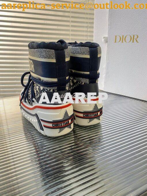 Replica DiorAlps Snow Ankle Boot Deep Blue Dior Oblique Shiny Nylon KC 7