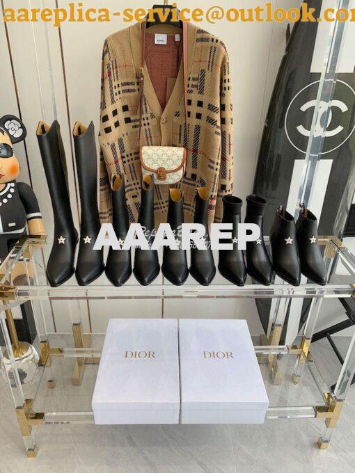 Replica Dior L.A. Star Black Leather High Boots 35M16I 2