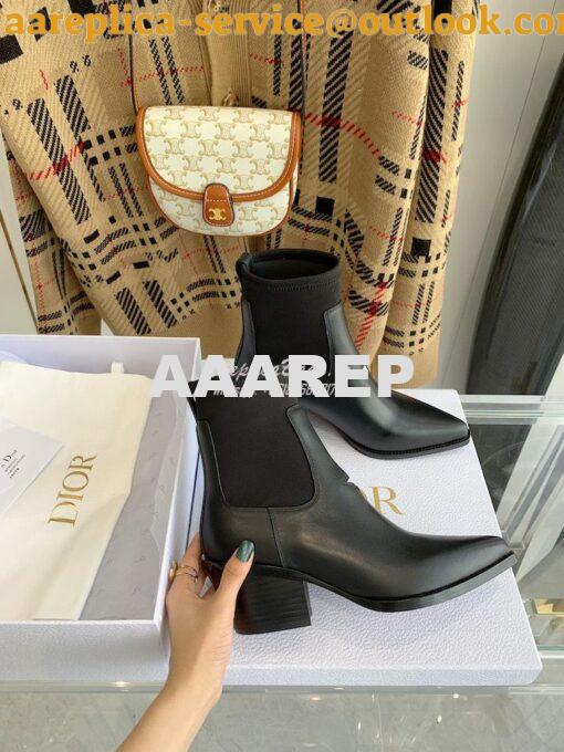 Replica Dior L.A. Star Black Leather Ankle Boots 55M6I 4