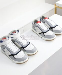 Replica Dior B27 Mid-Top Sneaker Blue, Gray and White Smooth Calfskin 2