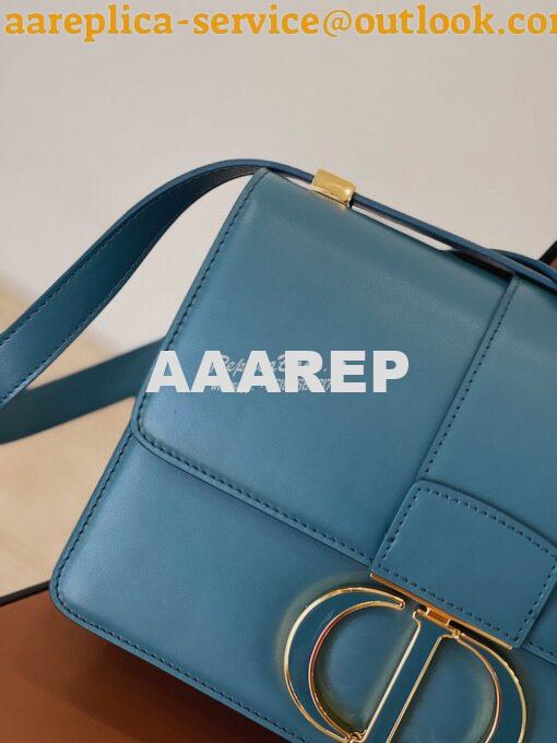 Replica Dior 30 Montaigne Bag with Tonal Enamel CD M9203U Steel Blue 4