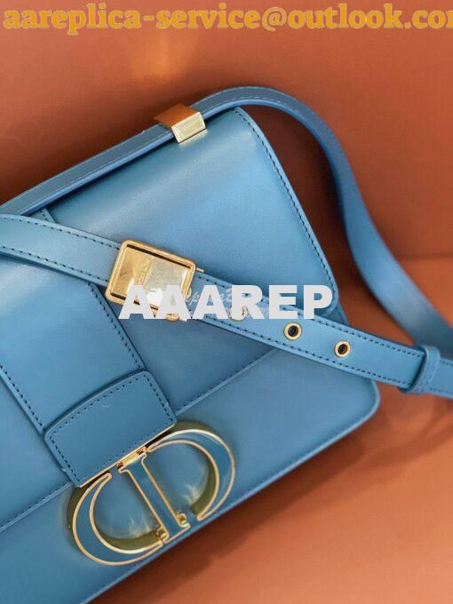 Replica Dior 30 Montaigne Bag with Tonal Enamel CD M9203U Steel Blue 5