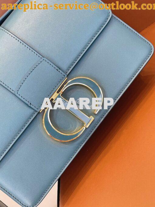 Replica Dior 30 Montaigne Bag with Tonal Enamel CD M9203U Steel Blue 6