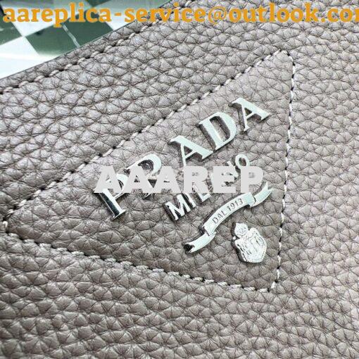 Replica Prada Leather Mini Shoulder Bag 1BH191 Clay Gray 5
