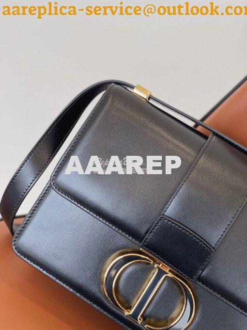 Replica Dior 30 Montaigne Bag with Tonal Enamel CD M9203U Black 4