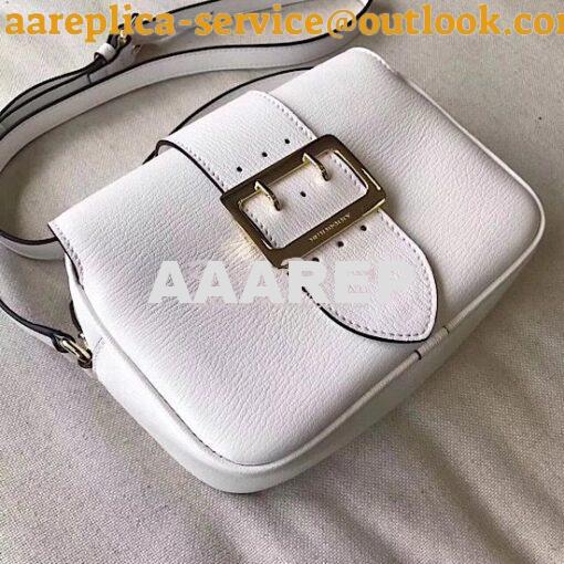 Replica Burberry The Small Buckle Crossbody Bag in Leather White 2