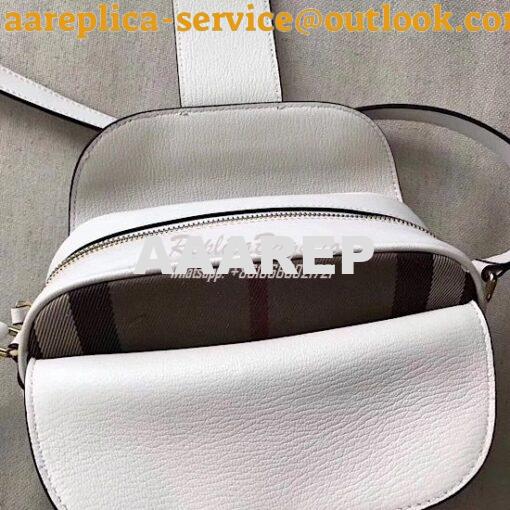 Replica Burberry The Small Buckle Crossbody Bag in Leather White 5