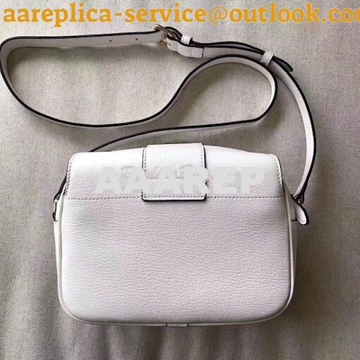 Replica Burberry The Small Buckle Crossbody Bag in Leather White 7