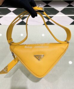 Replica Prada Triangle Saffiano Leather Belt Bag 2VL039 Yellow