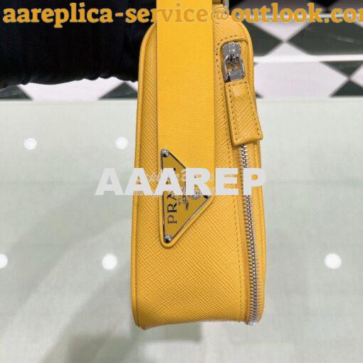 Replica Prada Triangle Saffiano Leather Belt Bag 2VL039 Yellow 5