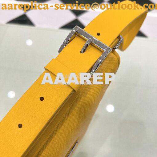 Replica Prada Triangle Saffiano Leather Belt Bag 2VL039 Yellow 6