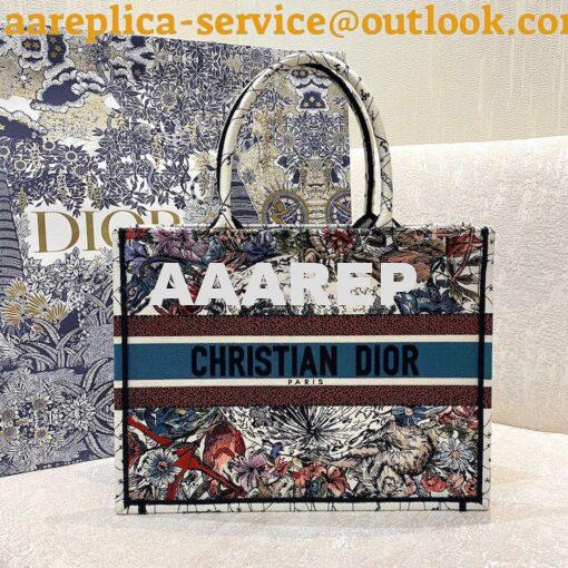 Replica Dior Book Tote bag in Latte Multicolor Constellation Embroider 3