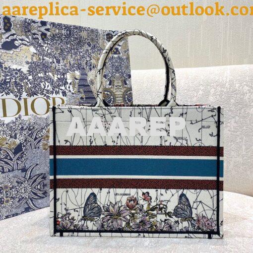 Replica Dior Book Tote bag in Latte Multicolor Constellation Embroider 9