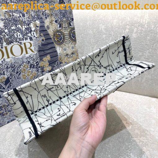 Replica Dior Book Tote bag in Latte Multicolor Constellation Embroider 10