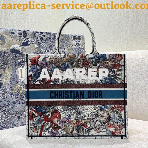 Replica Dior Book Tote bag in Latte Multicolor Constellation Embroider 11