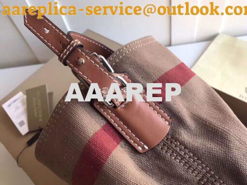 Replica Burberry The Medium Ashby in Canvas Check and Brown Leather 2
