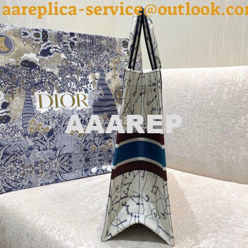 Replica Dior Book Tote bag in Latte Multicolor Constellation Embroider 14