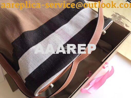 Replica Burberry The Medium Ashby in Canvas Check and Brown Leather 9