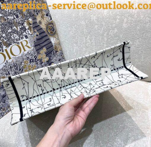 Replica Dior Book Tote bag in Latte Multicolor Constellation Embroider 17