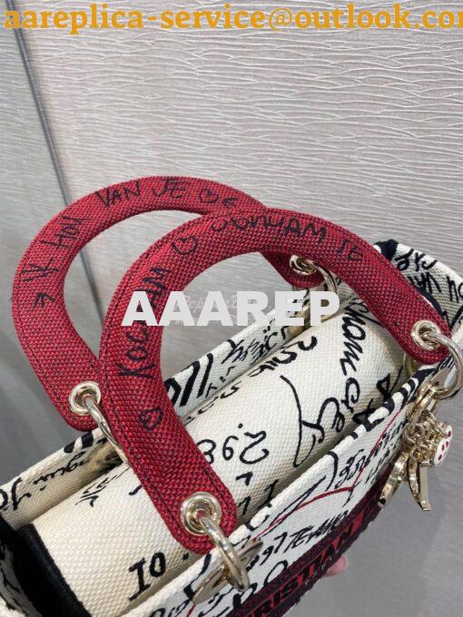 Replica Dior Medium Lady D-Lite Bag Graffiti Je'taime d'Amour Embroide 8