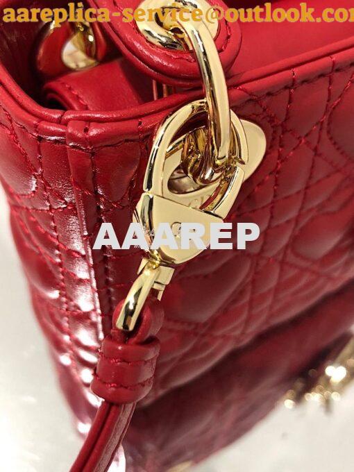 Replica Lady Dior Bag Micro Dioramour Red Cannage Lambskin with Heart 5