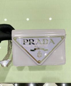 Replica Prada Brushed Leather Shoulder Bag 1BH189 Wisteria 2
