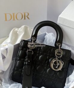 Replica Lady Dior My ABCdior Bag All Black Cannage Lambskin M0538 2