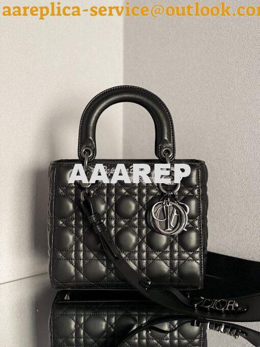 Replica Lady Dior My ABCdior Bag All Black Cannage Lambskin M0538 3