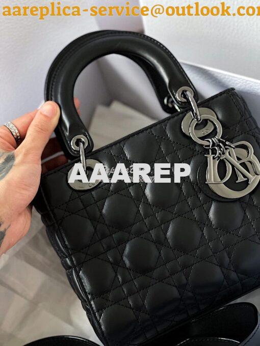Replica Lady Dior My ABCdior Bag All Black Cannage Lambskin M0538 5