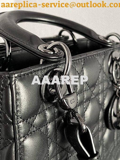 Replica Lady Dior My ABCdior Bag All Black Cannage Lambskin M0538 6