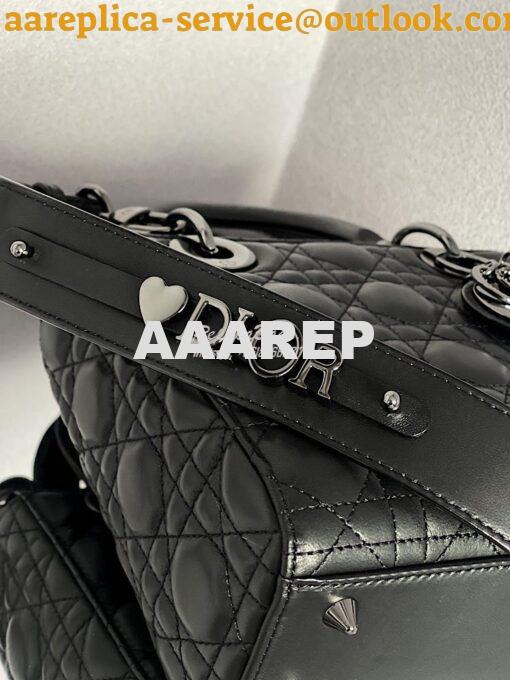 Replica Lady Dior My ABCdior Bag All Black Cannage Lambskin M0538 7