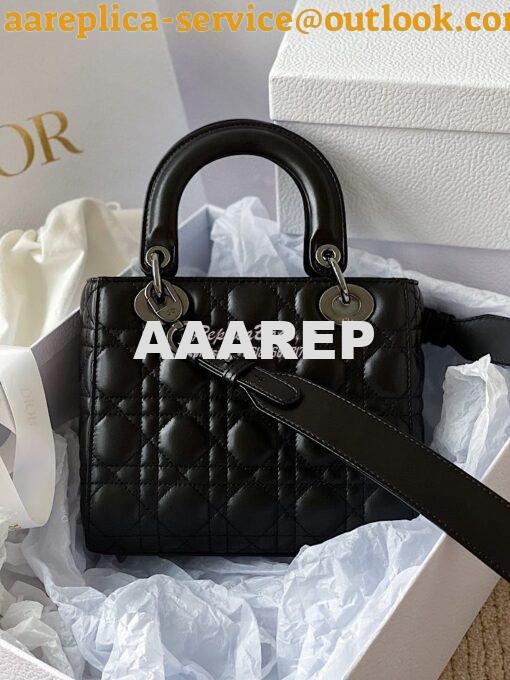 Replica Lady Dior My ABCdior Bag All Black Cannage Lambskin M0538 12