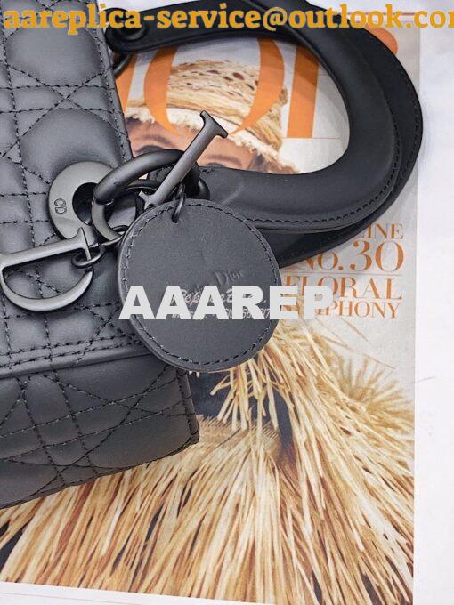 Replica Dior Medium Lady Dior Ultra-Matte Black Tote Bag M0565 5