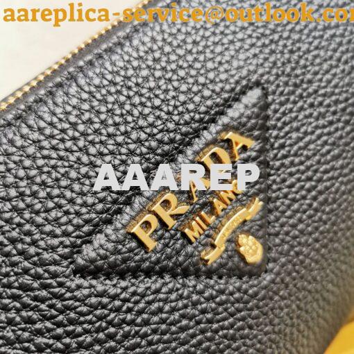 Replica Prada Leather shoulder bag 3 Layers 1BH194 Black 6