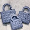 Replica Dior Mini Lady Dior Ultra-Matte Denim Blue Tote Bag