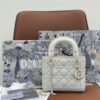Replica Dior Mini Lady Dior Ultra-Matte Denim Blue Tote Bag 15