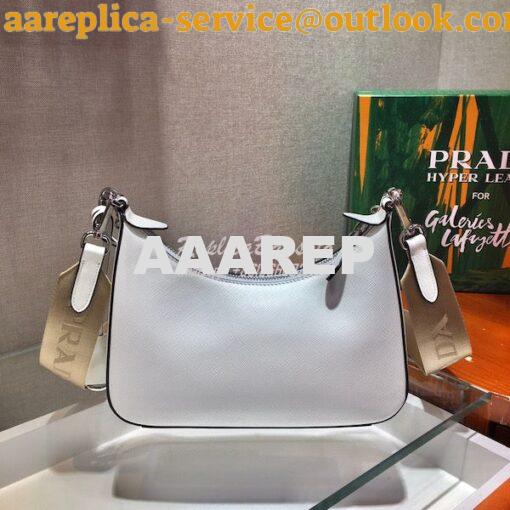 Replica Prada Re-edition 2005 Saffiano Leather Bag 1BH204 White Silver 8
