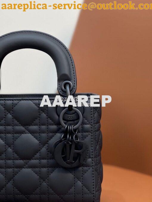 Replica Dior Mini Lady Dior Ultra-Matte Black Tote Bag 4