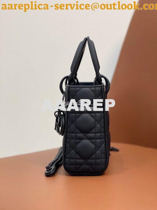 Replica Dior Mini Lady Dior Ultra-Matte Black Tote Bag 5