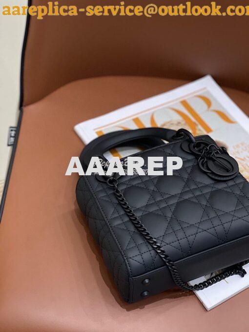 Replica Dior Mini Lady Dior Ultra-Matte Black Tote Bag 6