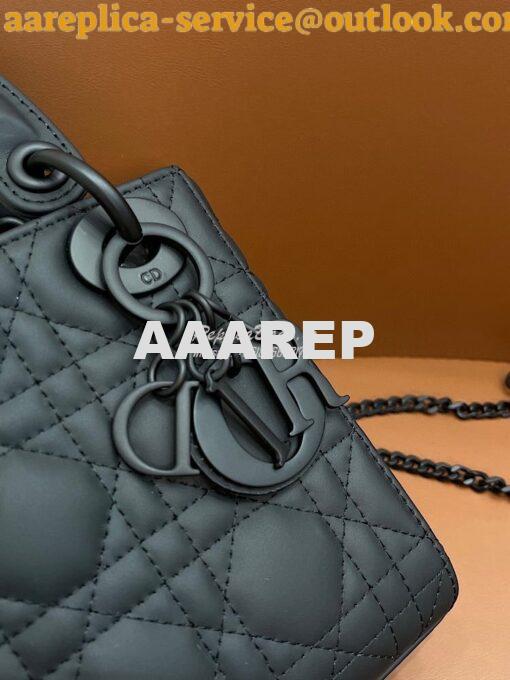 Replica Dior Mini Lady Dior Ultra-Matte Black Tote Bag 7