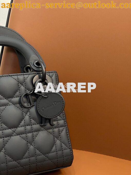 Replica Dior Mini Lady Dior Ultra-Matte Black Tote Bag 8