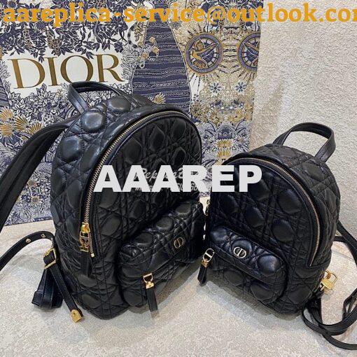 Replica Dior Small Backpack Black Cannage Lambskin M9221U 2