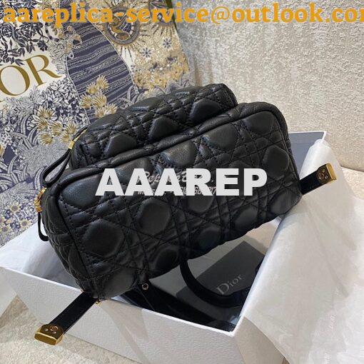Replica Dior Small Backpack Black Cannage Lambskin M9221U 11