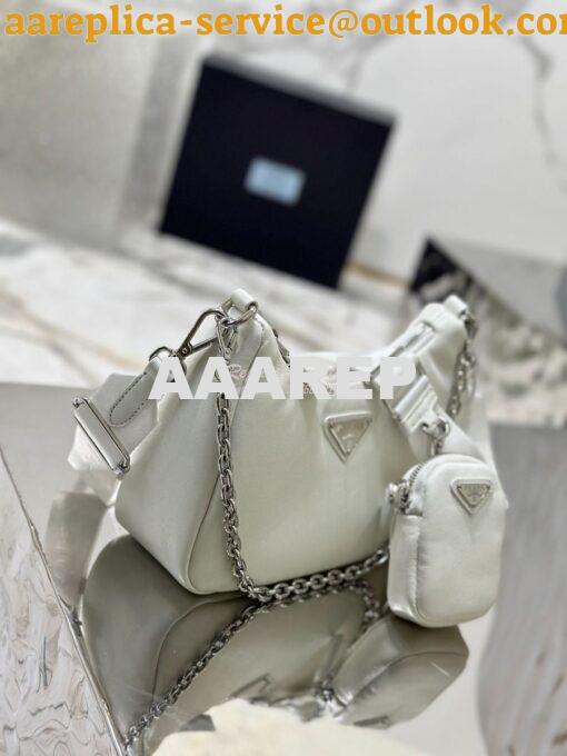 Replica Prada Re-edition 2005 Lambskin Bag 1BH204 White 4