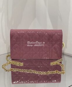 Replica Lady Dior Clutch With Chain in Patent Calfskin S0204 Antique R 2