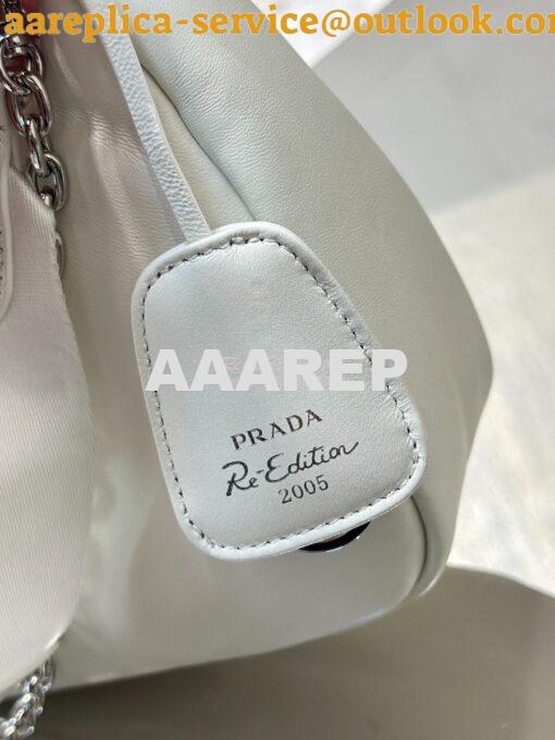 Replica Prada Re-edition 2005 Lambskin Bag 1BH204 White 7