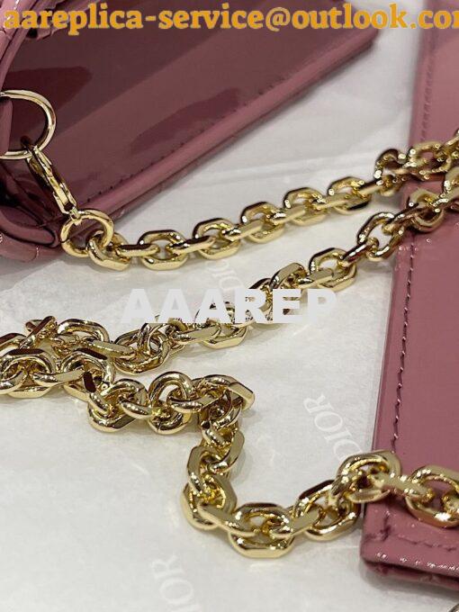 Replica Lady Dior Clutch With Chain in Patent Calfskin S0204 Antique R 7