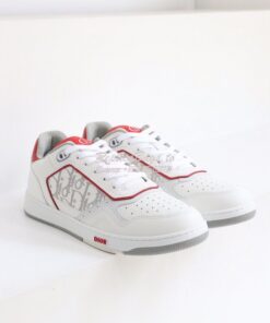 Replica Dior B27 Low-Top Sneaker Red, and White Smooth Calfskin with W